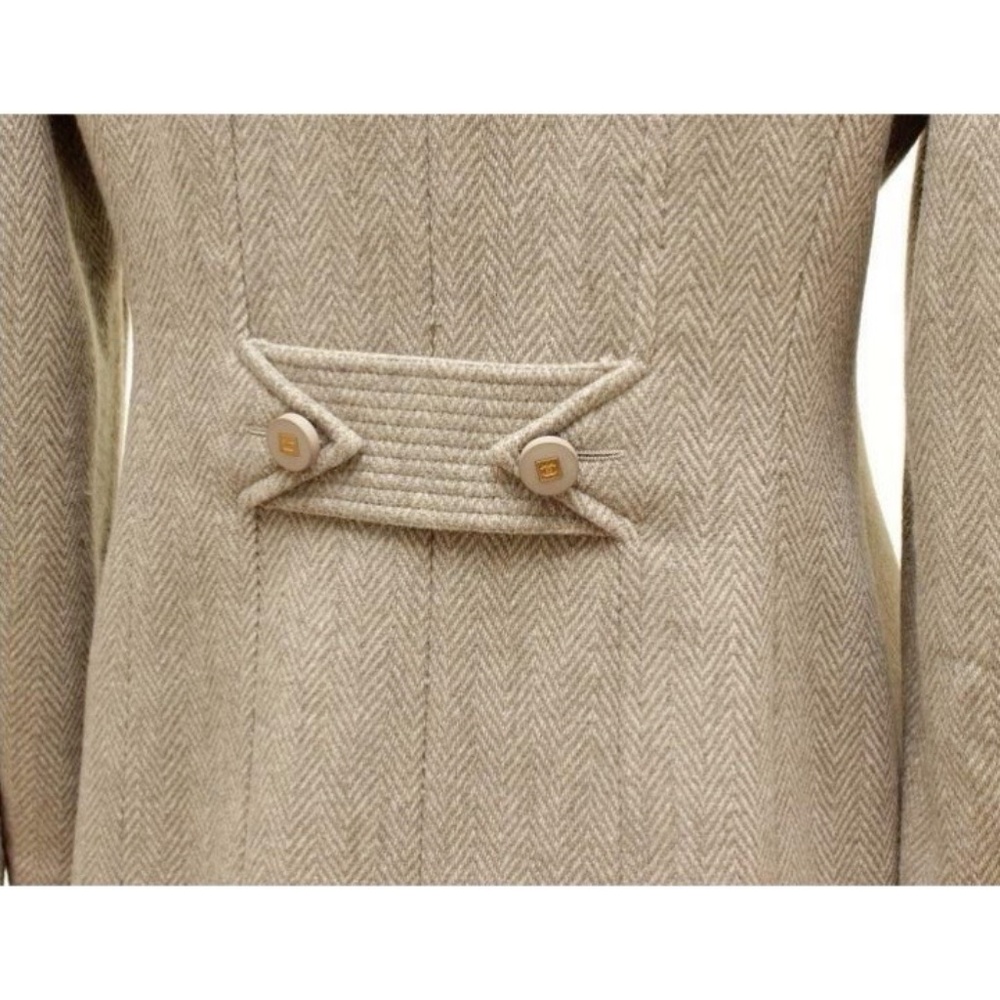 Chanel Jacket Blazer Beige Wool Blend Gold HW Long Sleeve 36 96A - Picture 7 of 8